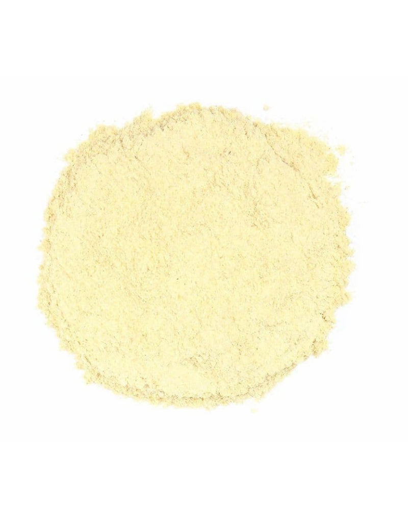 Dragonfly Herbs: Astragalus root powder on white background